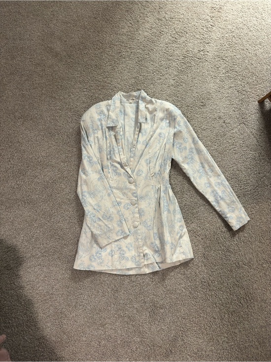 For Love And Lemons Dresses & Skirts - For Love & Lemons Cream and Light Blue Floral Mini Dress